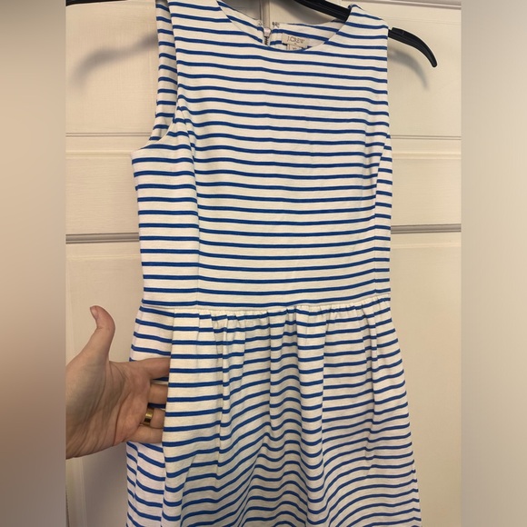 J.Crew Blue & White Stripe Zip Ponte Dress with Pockets Size XS Classic - Picture 4 of 7